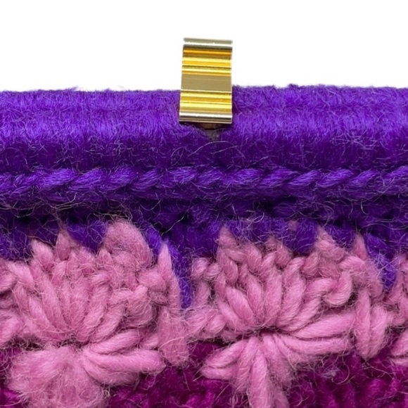 Bobbie Jerome Vintage 1950's Wool Crochet Small Chain Handbag - Picture 5 of 11